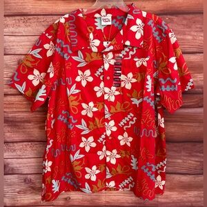 NWT Barefoot in Paradise red‎ hawaiin shirt XL